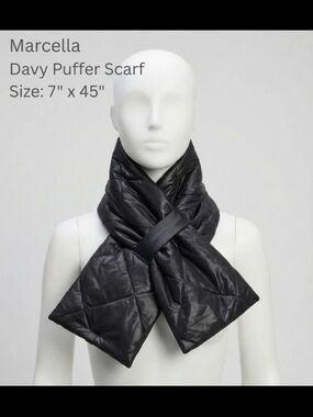 MARELLA Quilted Black Davy Puffer Scarf